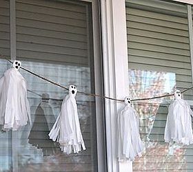 halloween decorations ghost tassel garland craft, crafts, halloween decorations, seasonal holiday decor