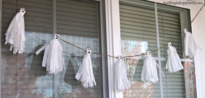 halloween decorations ghost tassel garland craft, crafts, halloween decorations, seasonal holiday decor