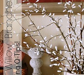 diy pussy willow branches q tips, crafts, home decor, repurposing upcycling, seasonal holiday decor