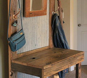 rustic reclaimed hall tree, diy, foyer, home decor, repurposing upcycling, woodworking projects
