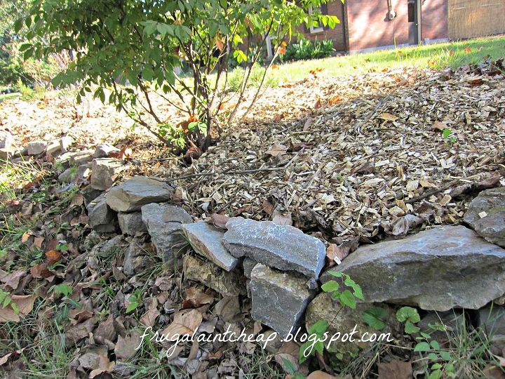 landscaping free material rocks wood chips, curb appeal, gardening, landscape