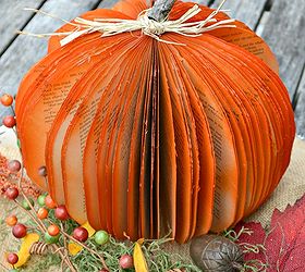 crafts book pumpkin fall, crafts, halloween decorations, repurposing upcycling, seasonal holiday decor