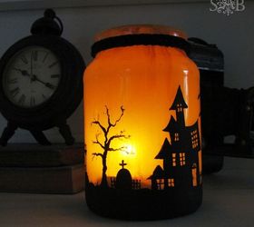 crafts halloween candle jar, crafts, halloween decorations, how to, repurposing upcycling, seasonal holiday decor