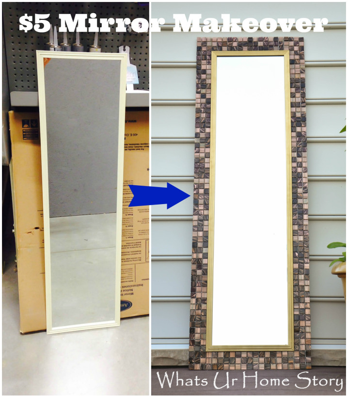 tiling border mirror, crafts, repurposing upcycling, tiling