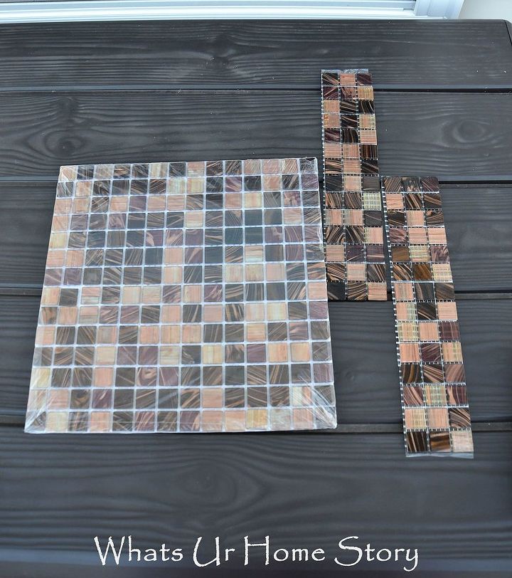 tiling border mirror, crafts, repurposing upcycling, tiling