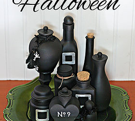 halloween decorations potion bottles paint, crafts, halloween decorations, repurposing upcycling, seasonal holiday decor, Upcycled potion bottles for Halloween