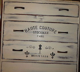 art deco dresser painted white with graphics, chalk paint, painted furniture