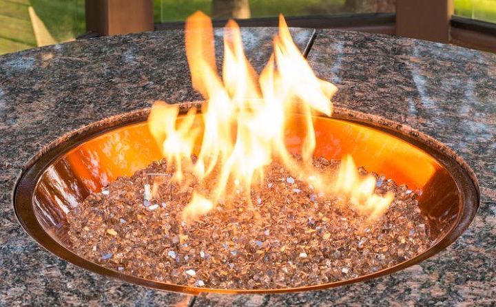 landscaping fire pits whats hot, outdoor living, Glass Fire Gems