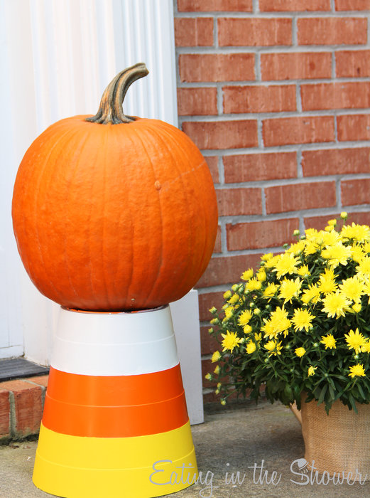 halloween decorations trash can pumpkin stands, halloween decorations, painting, repurposing upcycling, seasonal holiday decor
