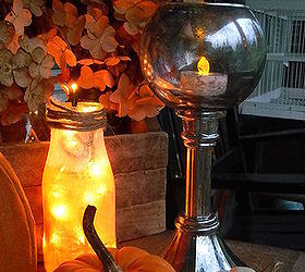 crafts mercury glass pumpkin votives, crafts, halloween decorations, seasonal holiday decor