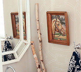bathroom remodel wall stencil outline, bathroom ideas, diy, home improvement, lighting, painting