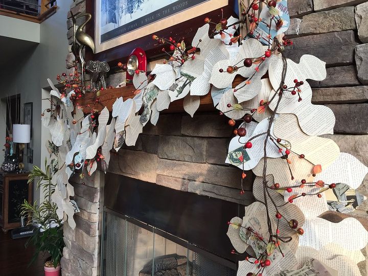 fall decor book wreath garland, crafts, seasonal holiday decor, wreaths