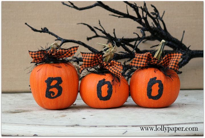 halloween mini boo pumpkins, halloween decorations, seasonal holiday decor