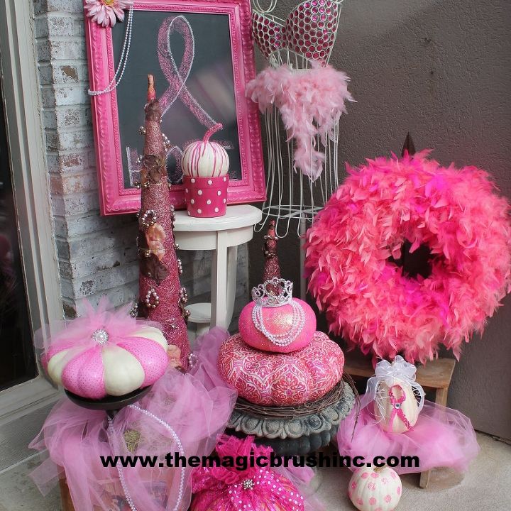 halloween crafts pink pumpkins, crafts, decoupage, repurposing upcycling, seasonal holiday decor
