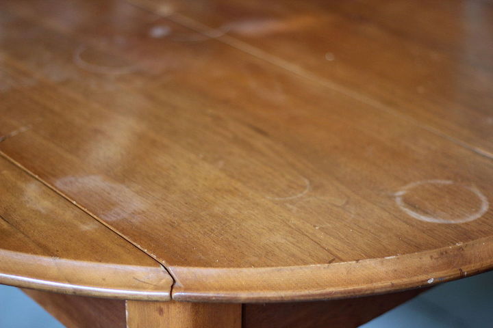how to restore an antique drop leaf table with heat and water damage, how to, painted furniture, woodworking projects