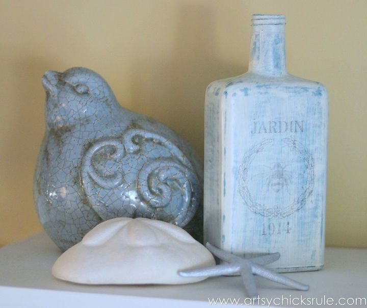 old bottles to new budget friendly decor, chalk paint, crafts, decoupage, home decor, seasonal holiday decor