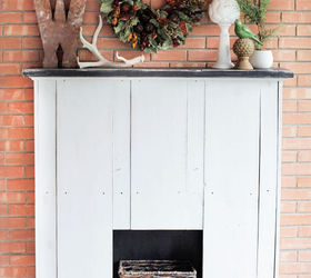 outdoor fall fireplace mantel rustic decor, fireplaces mantels, seasonal holiday decor