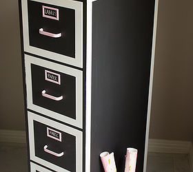chalkboard paint file cabinet makeover, chalkboard paint, craft rooms, home office, organizing, storage ideas