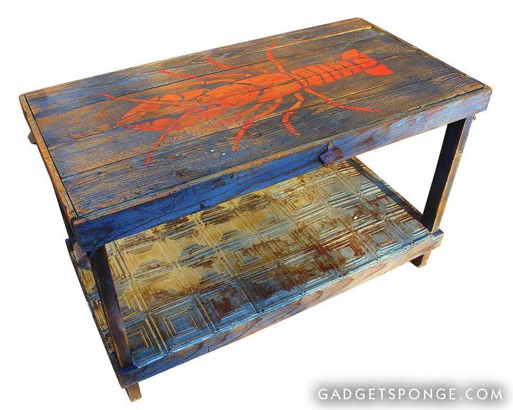 home decor coastal themed party table, painted furniture