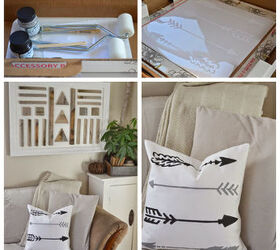 painting stencil arrow accent pillows, crafts, home decor, how to, painting