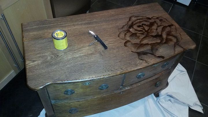 chalk paint and stain painted dresser
