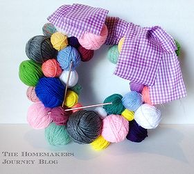 how to knitting ball wreath craft, crafts, repurposing upcycling, wreaths