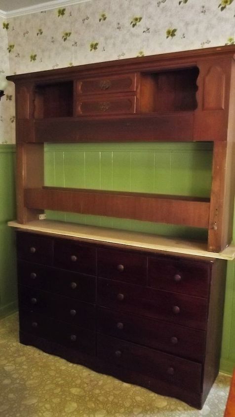 How I Re Purposed A Bookcase Headboard Into A Keepsake Hutch