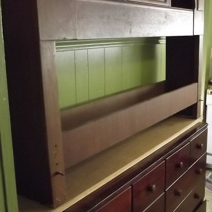how i re purposed a bookcase headboard into a keepsake hutch