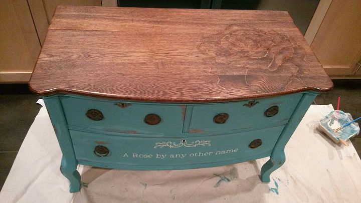 chalk paint and stain painted dresser