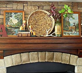 how to rustic eclectic fall mantel, fireplaces mantels, home decor, rustic furniture