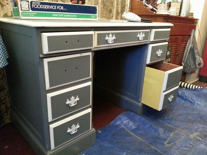 desk makeover idea painting decor, painted furniture