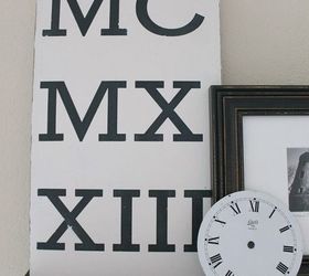 pottery barn roman numeral art how to, chalk paint, crafts, home decor, wall decor