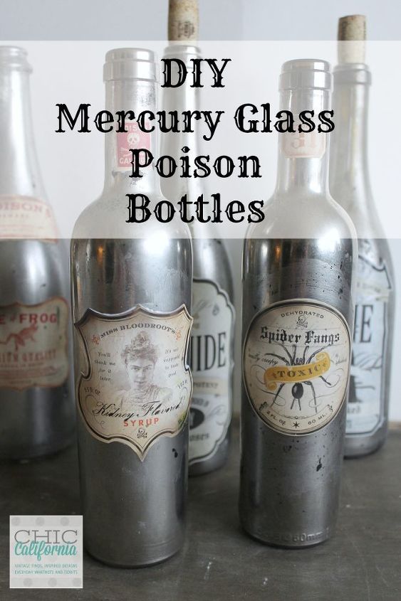 garrafas de veneno de vidro de mercrio diy de halloween