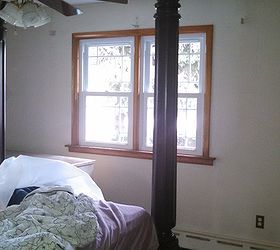 q redecorating master bedroom tips, bedroom ideas, reupholster, window treatments, windows, View of the canopy and plain walls Blah