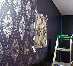 stenciling wallpaper gold patterns how to, bedroom ideas, painting, wall decor