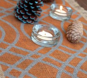 how to stencil burlap table runner, crafts, painting, seasonal holiday decor