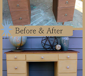 how to create mid century modern desk upcycle, painted furniture, repurposing upcycling