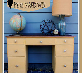 how to create mid century modern desk upcycle, painted furniture, repurposing upcycling