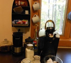 create a coffee station for less, kitchen design, Finished Coffee Station