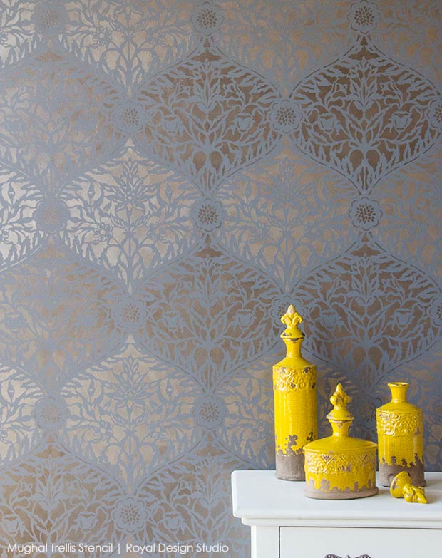 royal stencil cremes decor ideas, home decor, paint colors, painting, wall decor