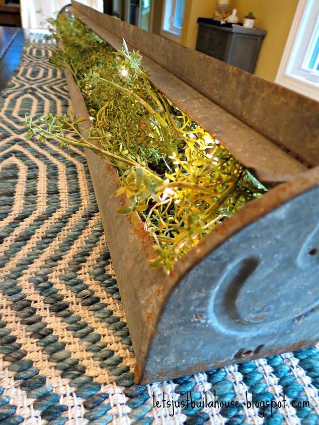 upcycle barn chicken feeder into centerpiece, home decor, repurposing upcycling, rustic furniture
