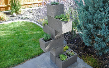  Plantador vertical feito de blocos de concreto