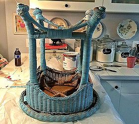 wicker furniture makeover, painted furniture