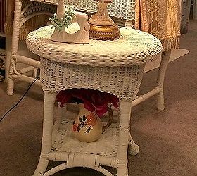 wicker furniture makeover, painted furniture