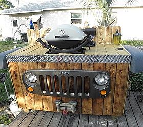 upcycle jeep parts into a bbq grill stand, diy, outdoor living, pallet, repurposing upcycling