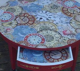 how to make decoupage vintage covered table, decoupage, painted furniture, Surprise Love the cute drawer