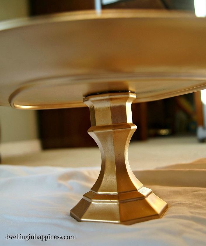how to make a gold cake stand for a party, crafts, repurposing upcycling