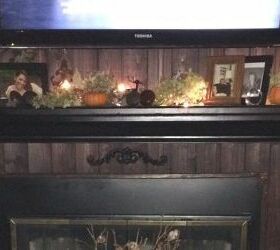 fireplace transformation incorporated with tv, diy, fireplaces mantels, living room ideas, painting, repurposing upcycling, woodworking projects