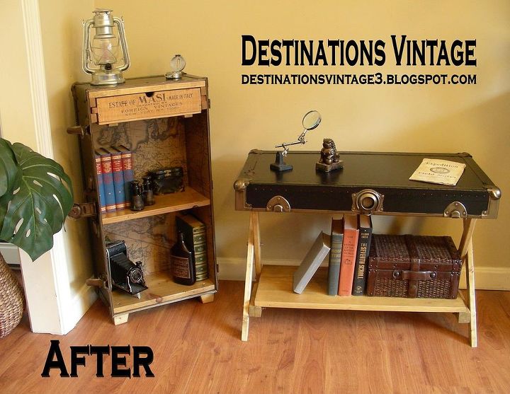 upcycled trunk bookcase