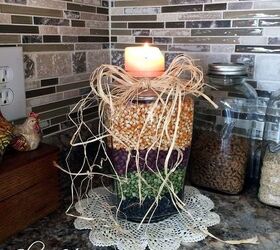 fall candle holder for the kitchen how o, crafts, home decor, kitchen design, repurposing upcycling, seasonal holiday decor